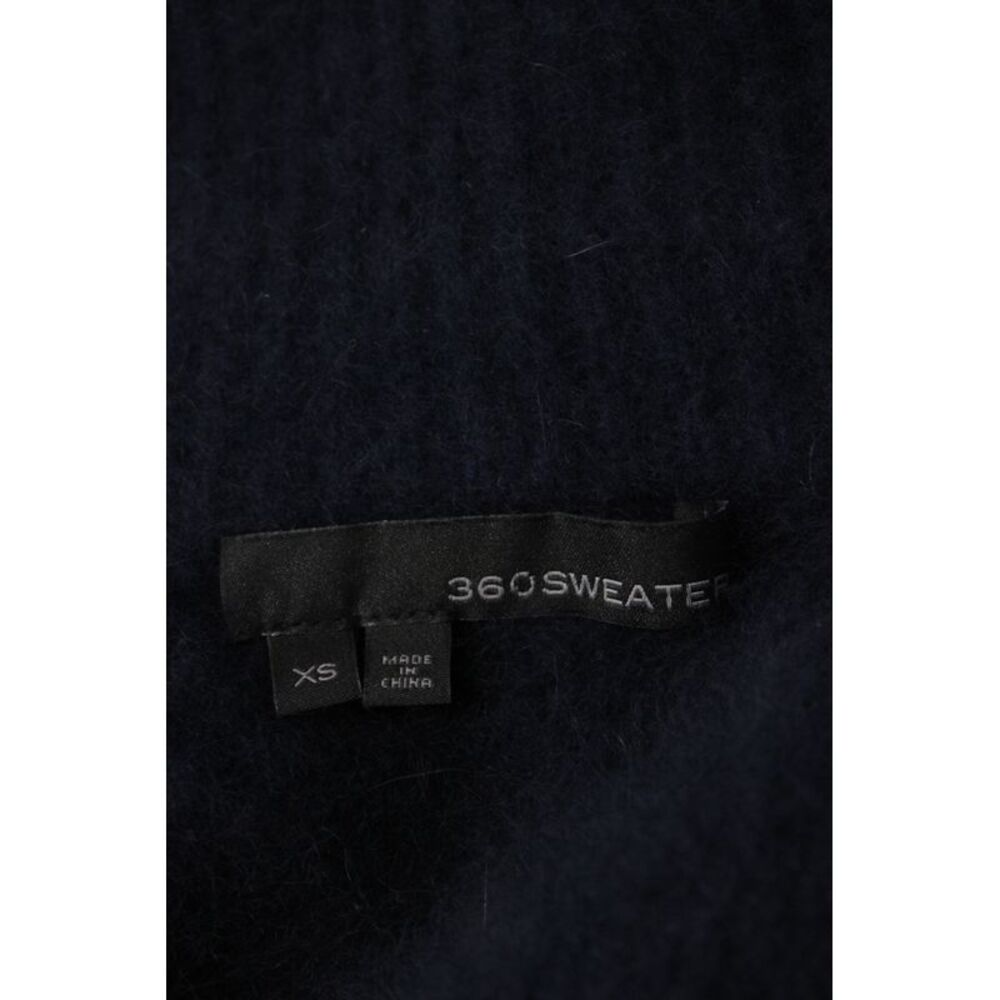 360 Sweater Womens Pullover Crew Neck Blue 70% Wool Snap Closure Size XS
